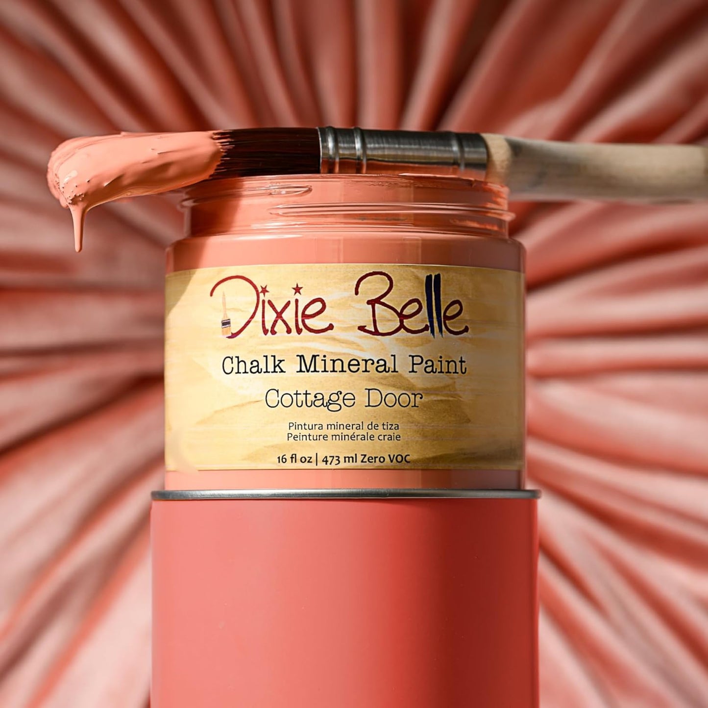 Dixie Belle Paint Company Chalk Finish Furniture Paint - Cottage Door (8oz) - Matte Dusty Coral Chic Chalk Mineral DIY Furniture Paint