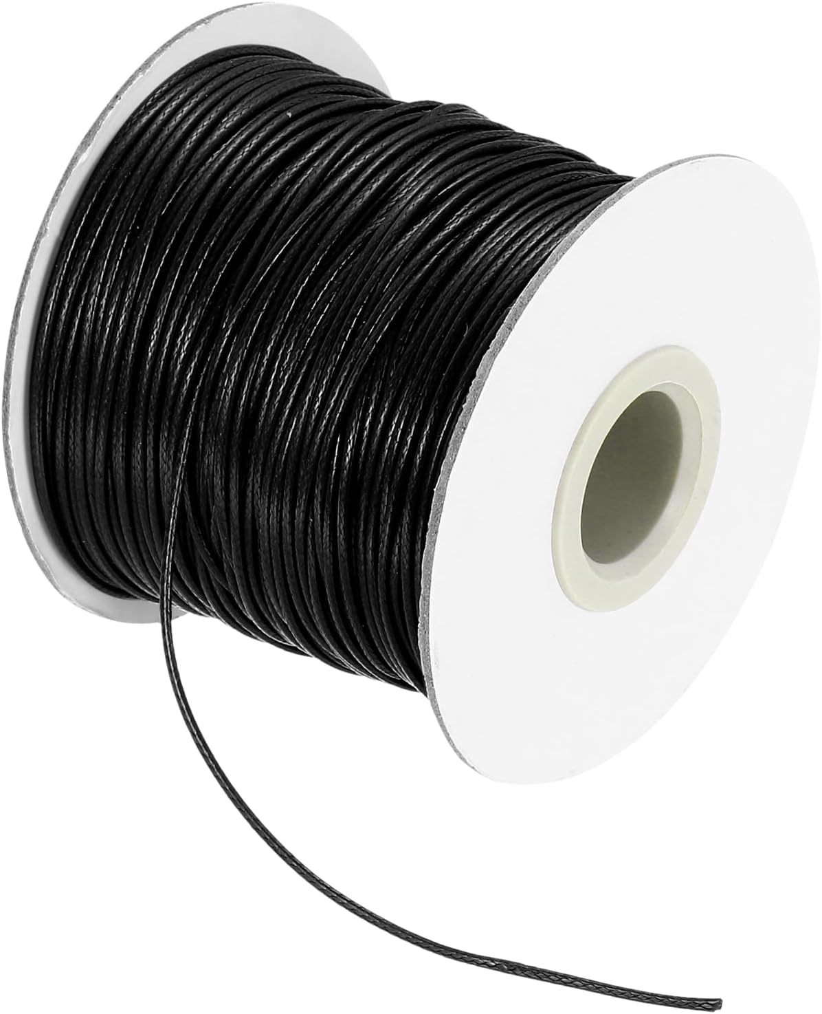 MECCANIXITY Waxed Cord 1mm Waxed Thread 87 Yard Wax String Leather Cord for Bracelet Making, Necklaces, Beading, Jewelry Making and DIY Crafts(Black)