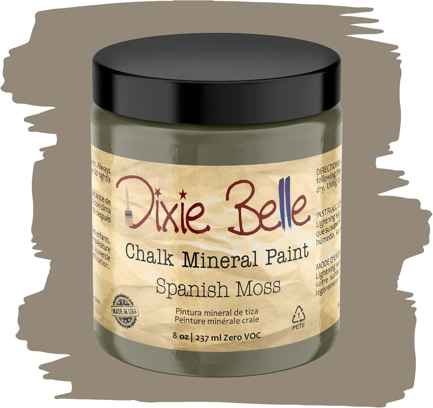 Dixie Belle Paint Company Chalk Finish Furniture Paint - Spanish Moss (8oz) - Matte Succulent Green Chic Chalk Mineral DIY Furniture Paint