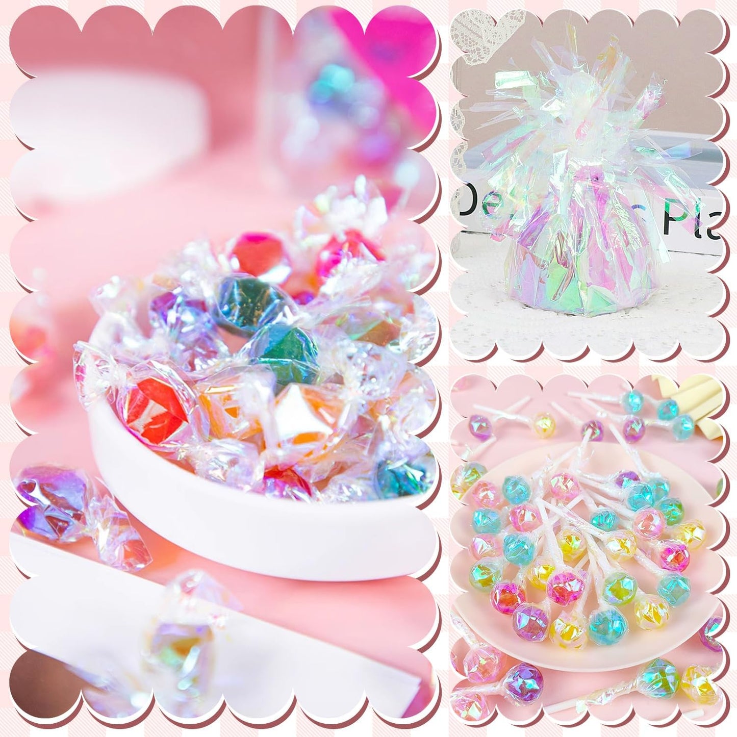 Cinvo 160 Sheets Rainbow Cellophane Sheets, 7.5x7.5 Inch Cellophane Wrap Paper, Cello Paper for Baking, Crafts, Party Favors, Candy Wrapping Plastic Sheets