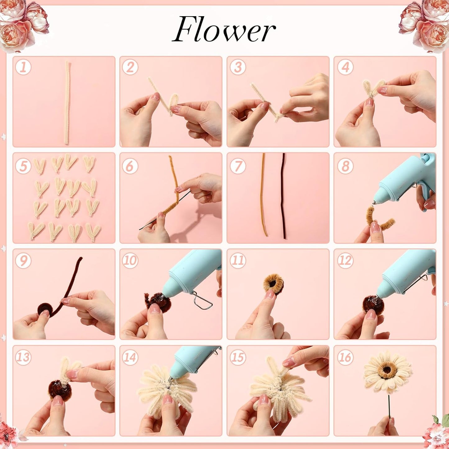 DaisyInner 700 Pcs Halloween Fall Pipe Cleaners Craft Bulk Pastel Chenille Stems Flower DIY Gradient Colored Fluffy for School Classroom Thanksgiving Christmas Party Supplies(Bohemia)