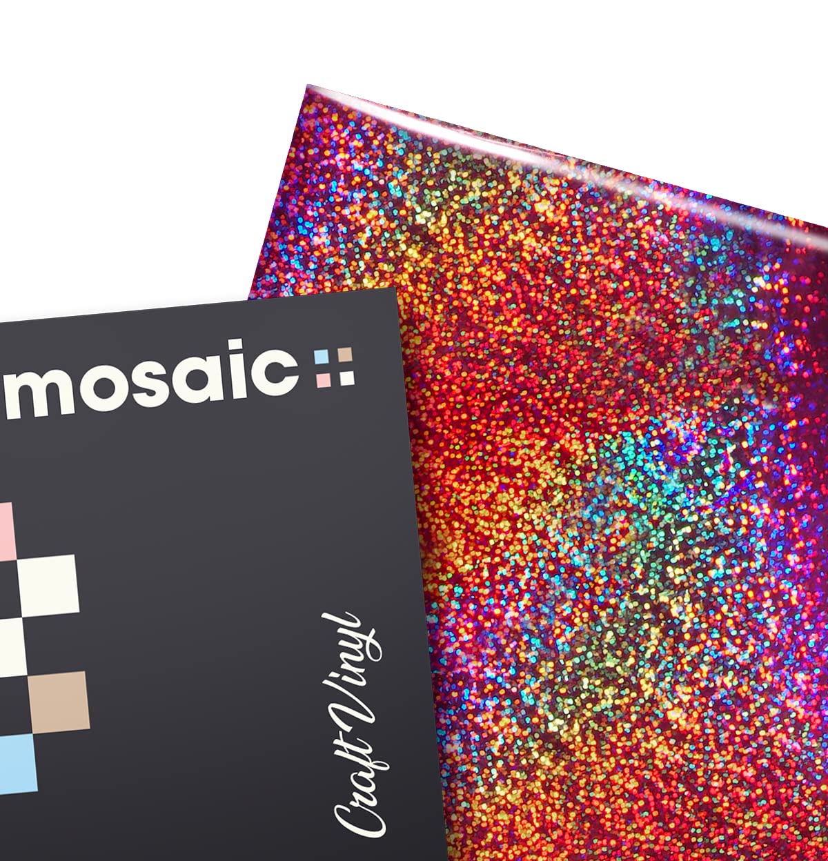 Mosaic+ Crafting Vinyl, by VViViD (Pink Holographic Glitter, 1ft x 5ft)