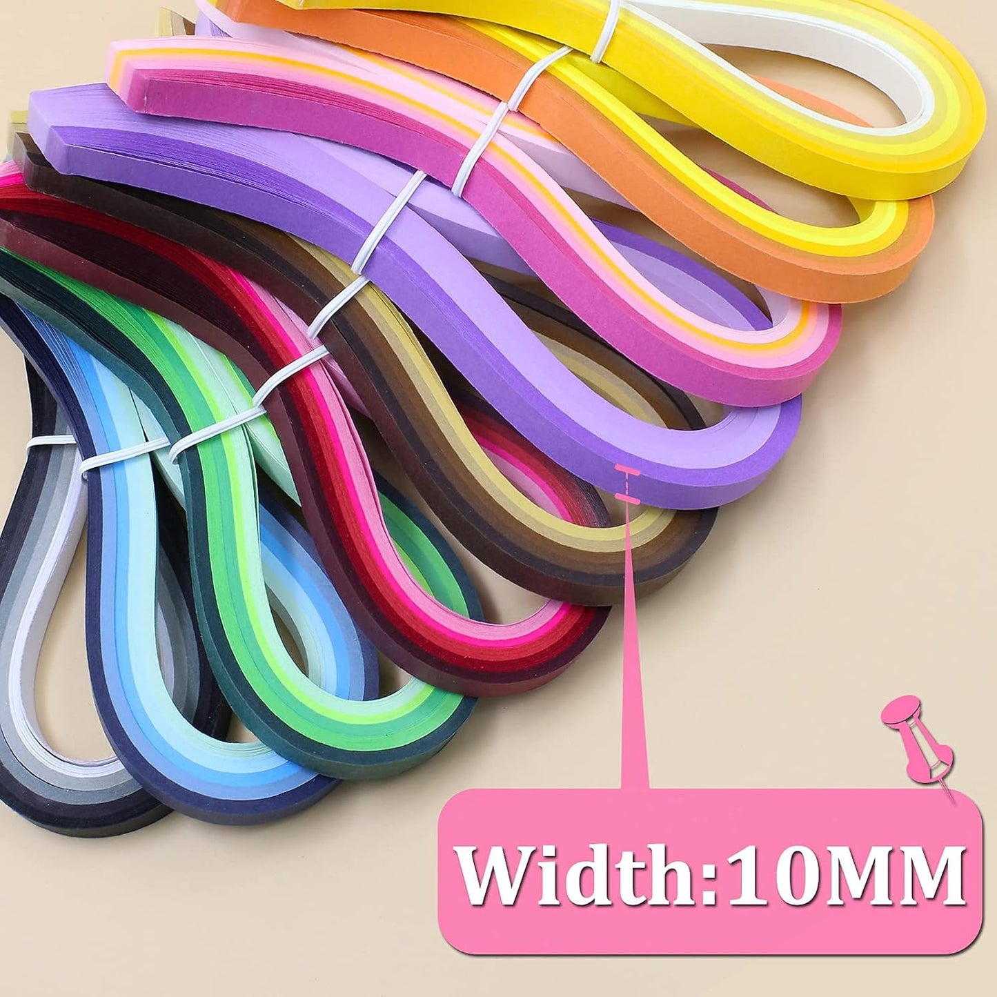 Zorfeter 9 Sets Multi-Color Quilling Paper Strips Kits 900 Strips 42 Colors, 10mm Width, 15" Length