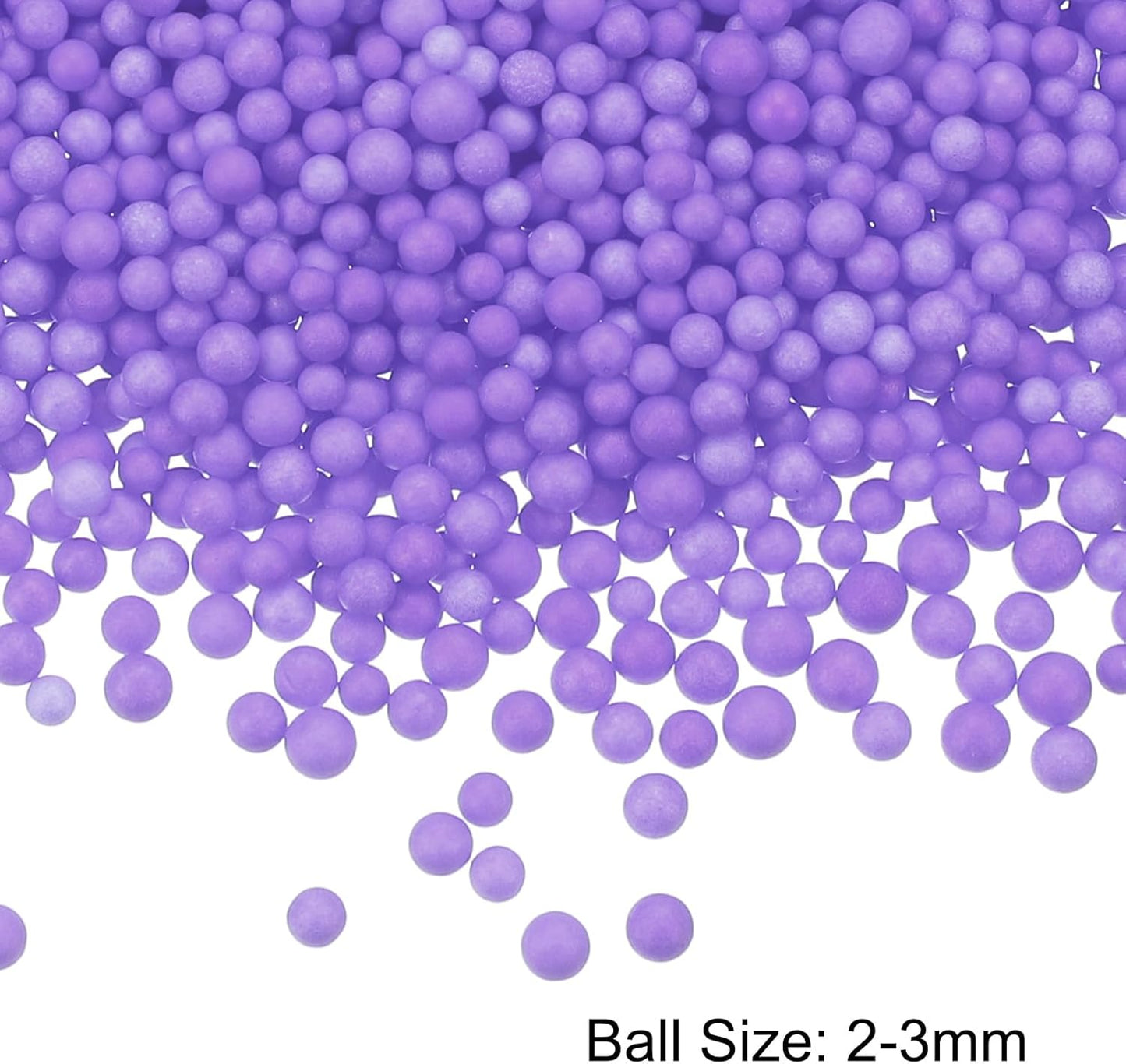 MECCANIXITY Foam Beads Foam Balls 2-3mm for Wedding and Party Decorations, Tiny Packing Balls, Arts DIY Crafts Supplies (Pale Purple,1 Pack Approx 8000pcs)