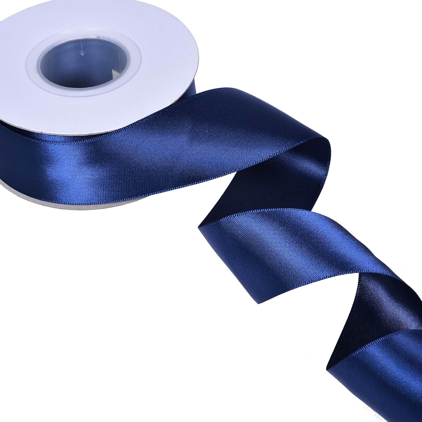 YAMA Navy Blue Double Faced Satin Ribbon, 1 1/2 Inch 25 Yards, Great for Crafts Bows Flower Bouquet Wedding Home Decor Gift Wrapping