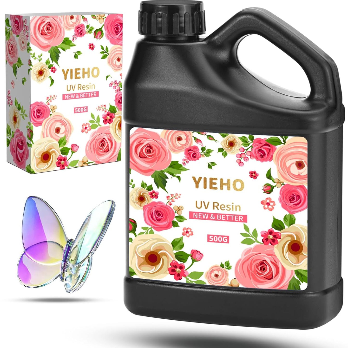 UV Resin 500g -Bulk Upgraded Crystal Clear Hard UV Fast Curing Epoxy Resin Supplies for Craft Jewelry Making