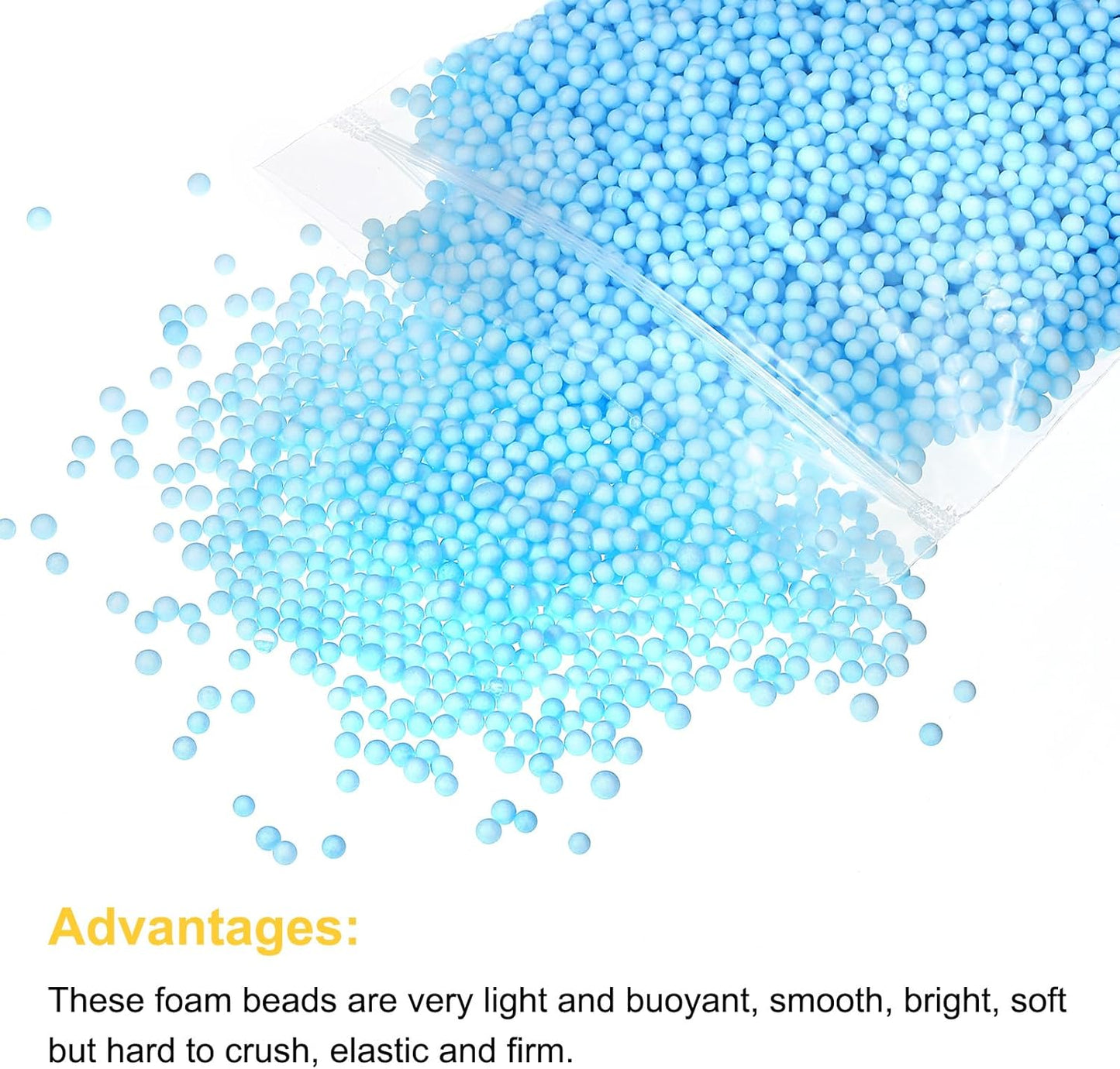 MECCANIXITY Foam Beads Foam Balls 4-6mm for Wedding and Party Decorations, Tiny Packing Balls, Arts DIY Crafts Supplies (Blue,1 Pack Approx 5000pcs)