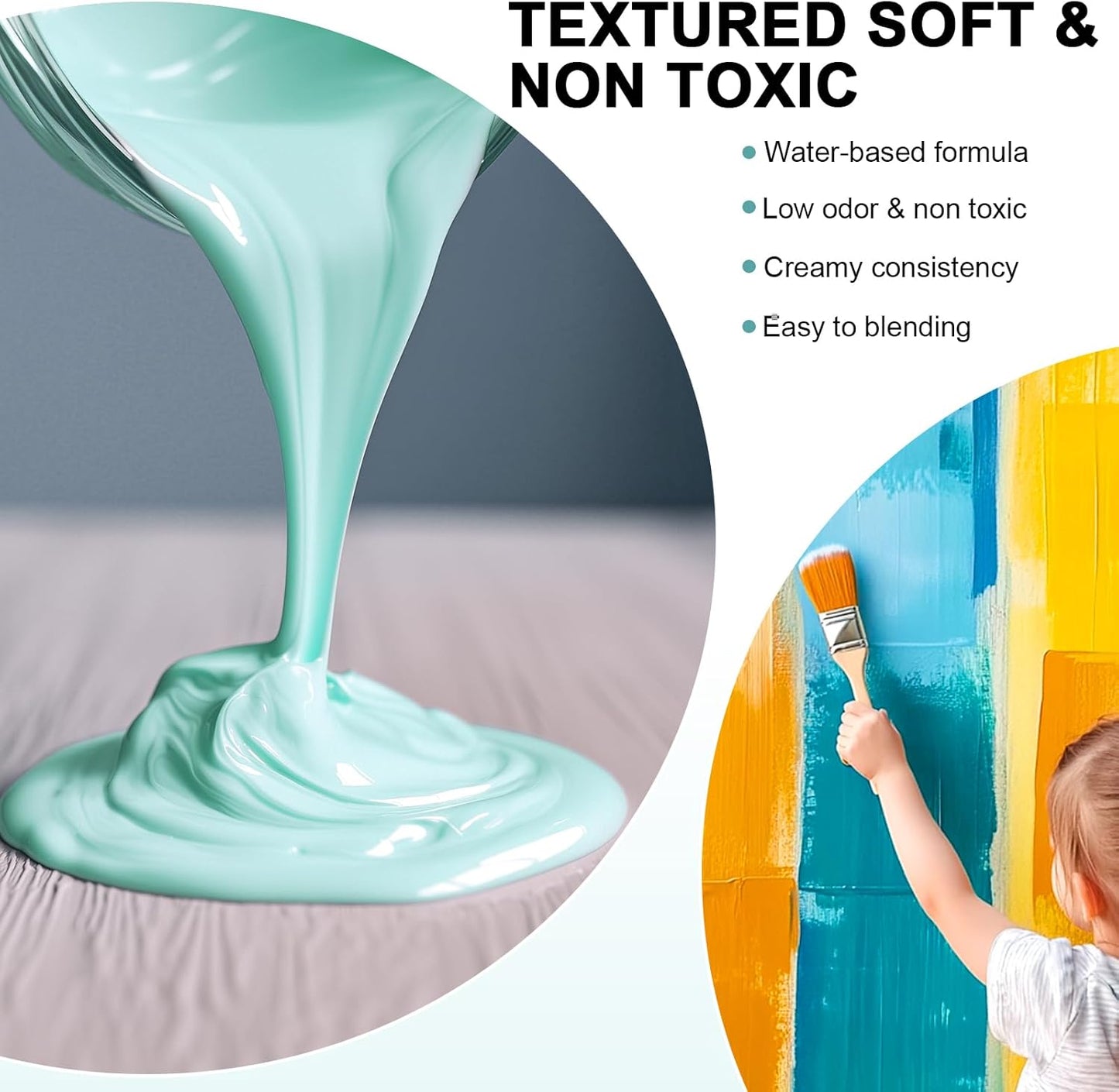 Nicpro 14 Colors Chalk Paint for Furniture, Ultra Matte Finish Acrylic Craft Paint Set (8.45 oz, 250ml) Chalk Furniture Paints with Liquid Wax, Color Wheel for Crafts, Home Decor, Beginner and Artists