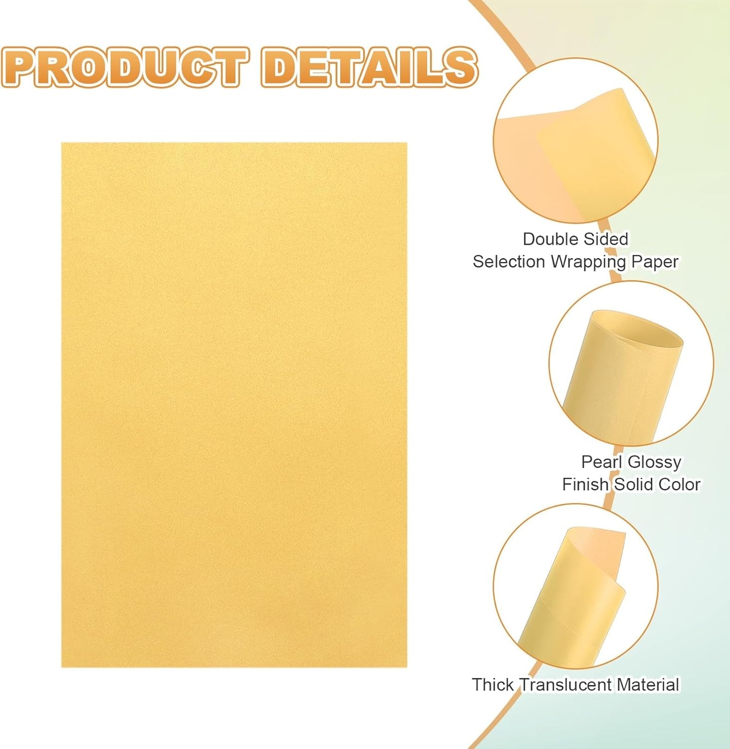 MECCANIXITY 100 Sheet Colored Vellum Paper 4" x 6", 100gsm Translucent Printable Vellum Sheets for Printing Wedding Invitations Inkjet Laser Printer, Bright Gold