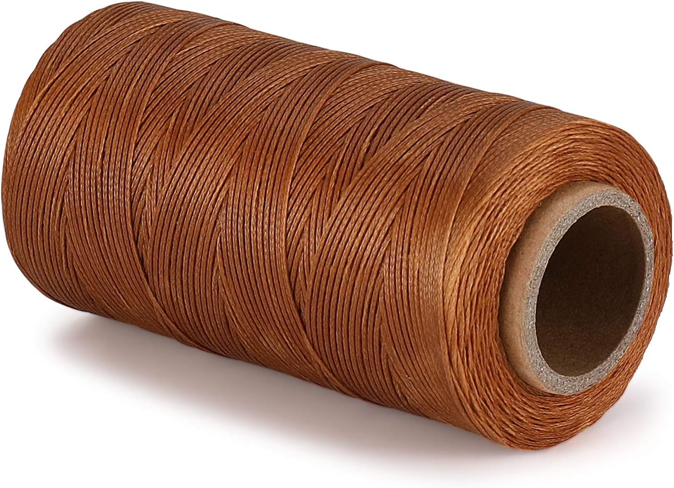 Flexzion Waxed Thread - 284 Yards 0.8mm 150D Polyester Wax Thread for Leather Sewing, Bookbinding, Stitching & DIY Projects (Khaki)