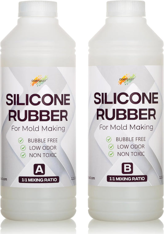 Silicone Rubber Kit 18A for DIY Mold Making (352 oz) – Super Elastic, Translucent, Fast Cure, Non-Toxic, 1:1 Ratio Liquid Silicone for Resin Molds, 3D Molds, Silicone Molds (22 Pounds)