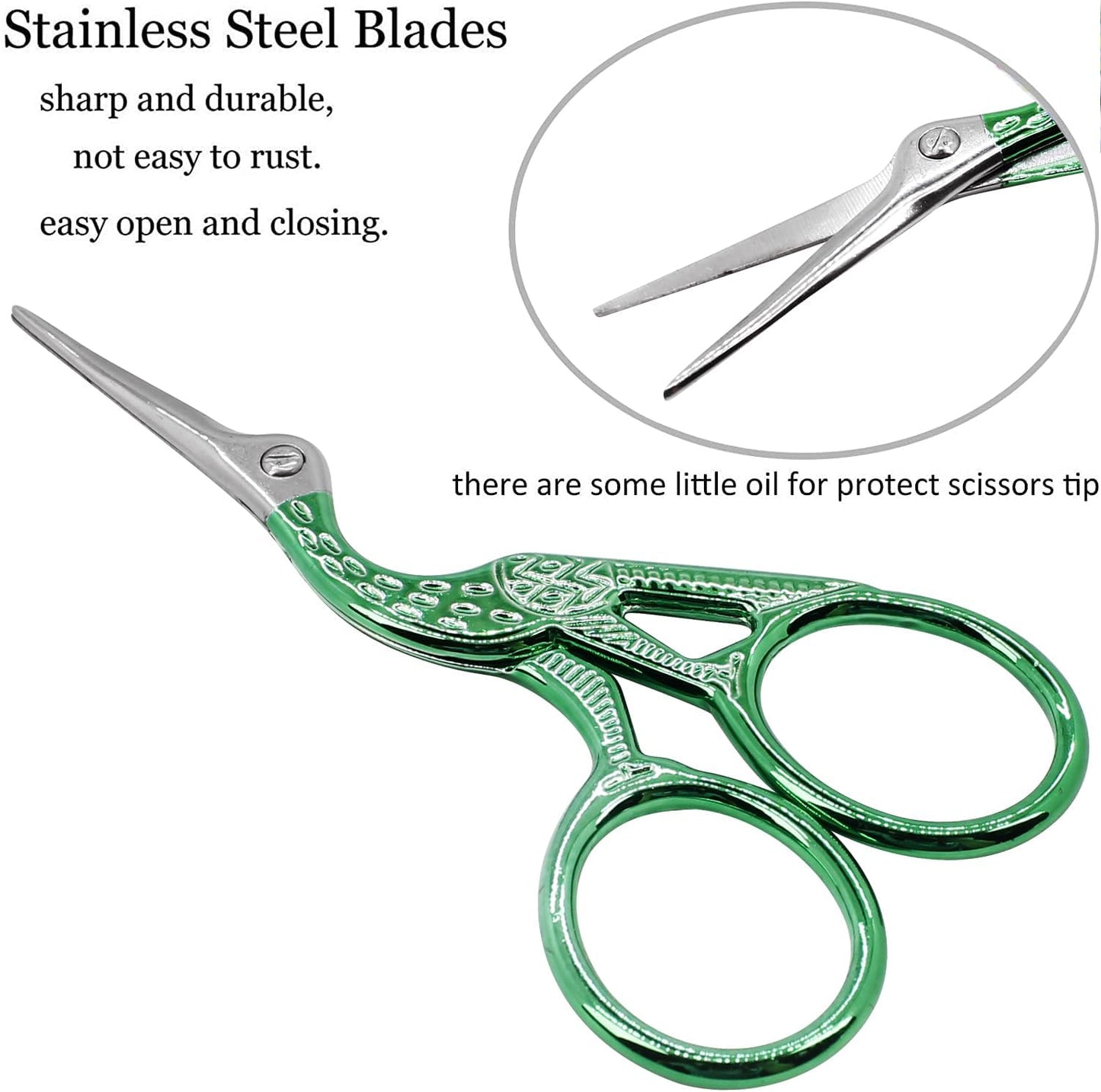 BIHRTC Scissors 3.6Inch Embroidery Knitting Scissor Small Crafting Shears with Leather Case Little Scissors Stainless Steel Scissor for Sewing Needlework Threading Craft Artwork DIY Tools