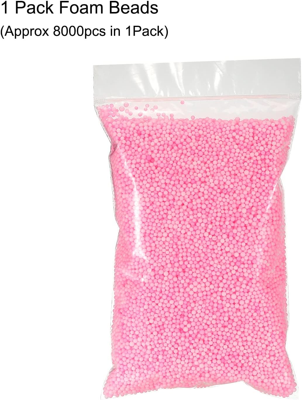 MECCANIXITY Foam Beads Foam Balls 2-3mm for Wedding and Party Decorations, Tiny Packing Balls, Arts DIY Crafts Supplies (Pink,1 Pack Approx 8000pcs)