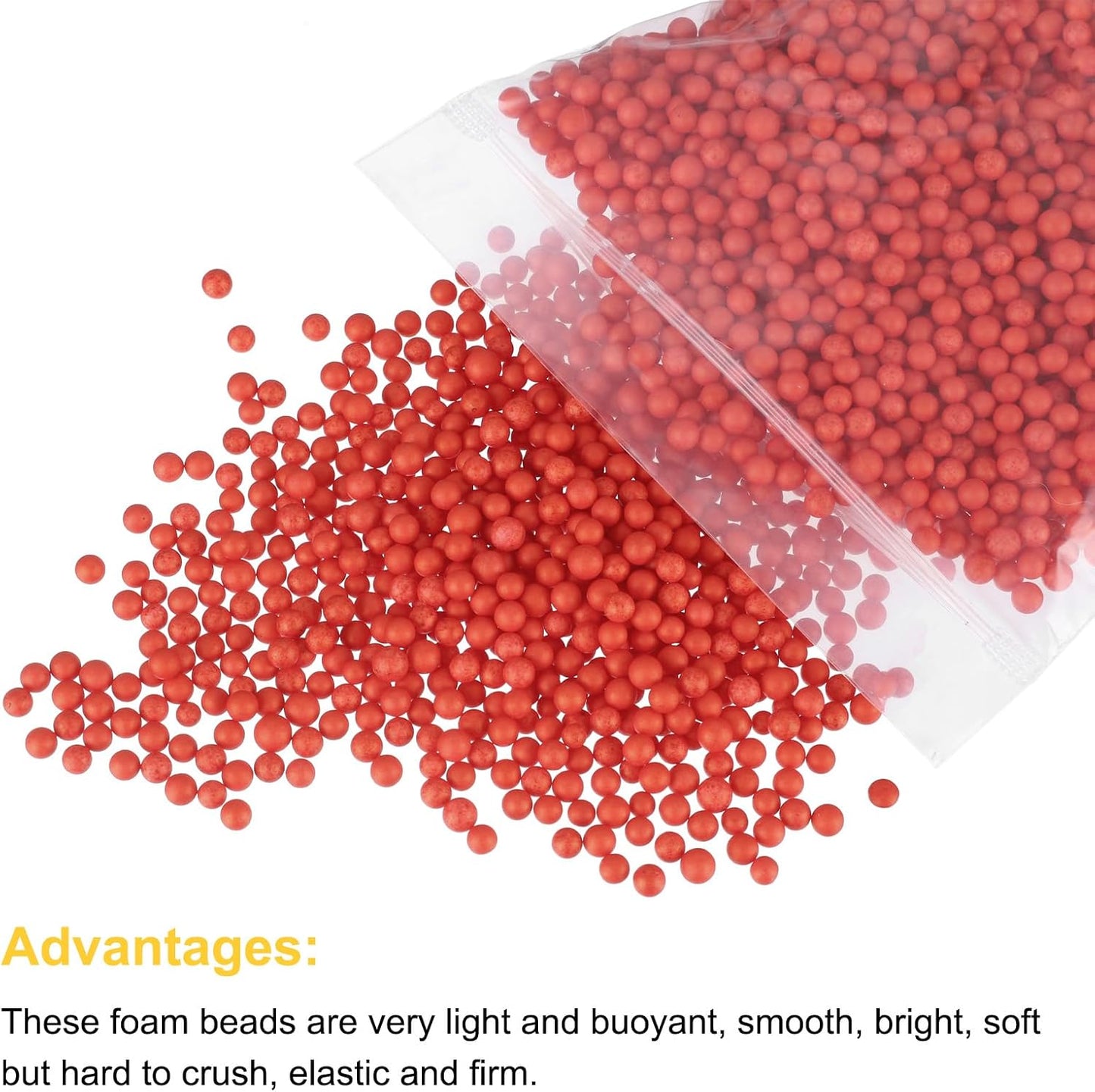 MECCANIXITY Foam Beads Foam Balls 4-6mm for Wedding and Party Decorations, Tiny Packing Balls, Arts DIY Crafts Supplies (Light Red,1 Pack Approx 5000pcs)