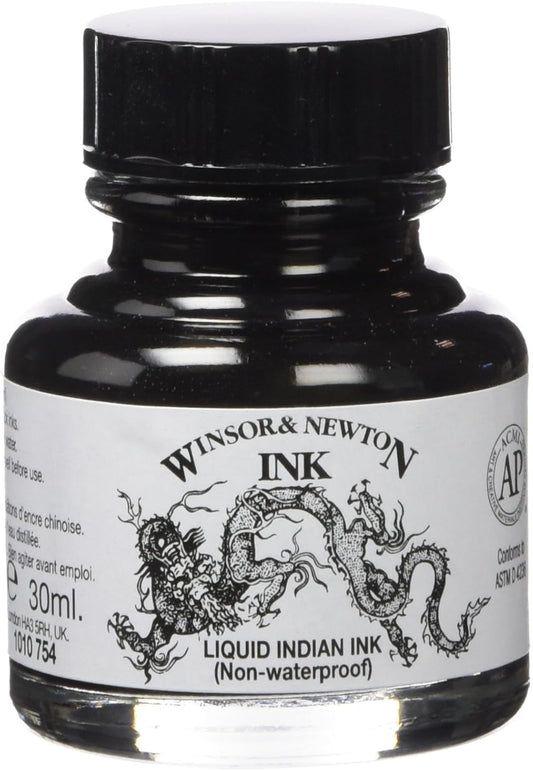 Winsor & Newton Drawing Ink, 30ml Bottle, Liquid Indian