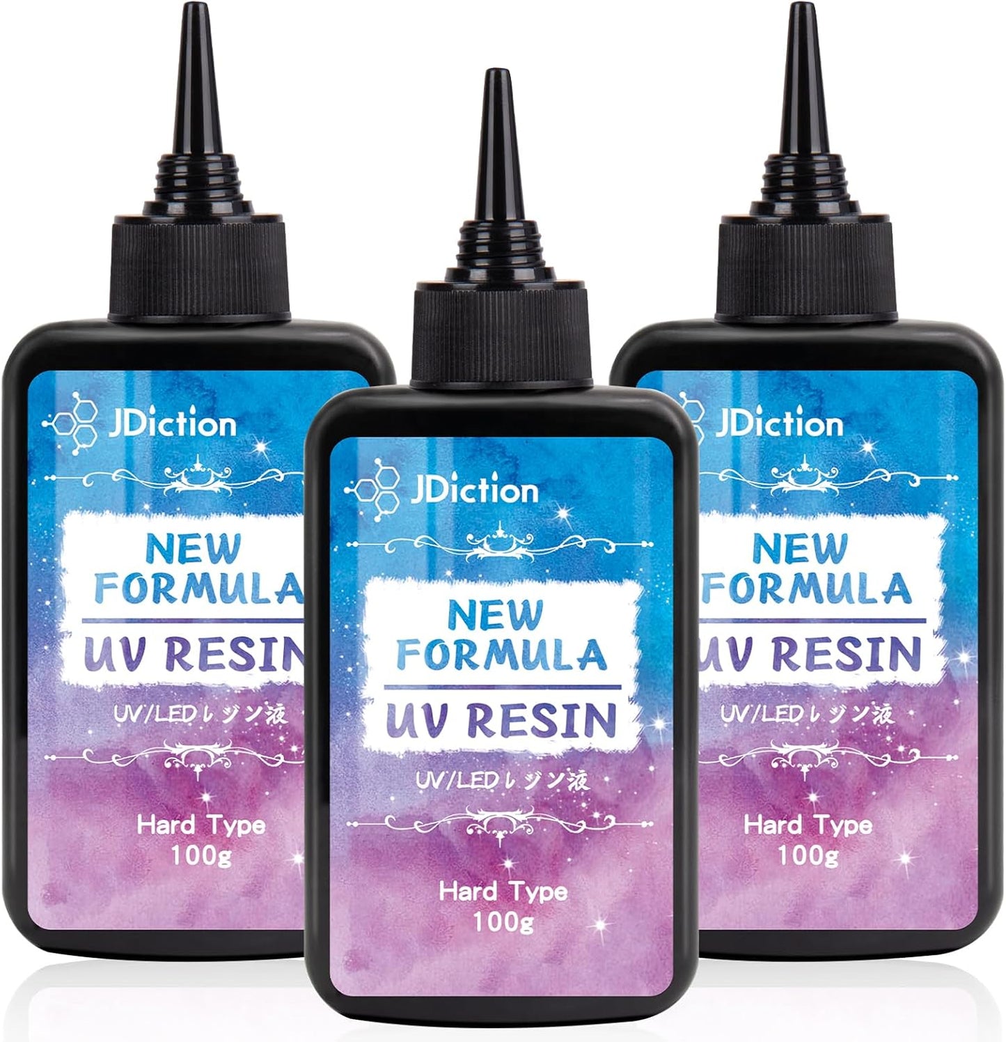 JDiction UV Resin 300g, Crystal Clear UV Resin Solar Cure Sunlight Activated Hard Resin Kit for Jewelry Making, Casting and Coating, DIY Crafts