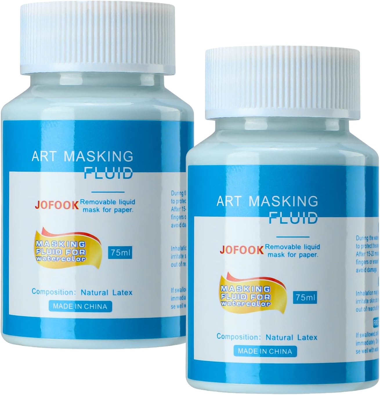 Liquid Latex Art Masking Fluid(5.3 fl oz) for Watercolor, Gouache Painting, Ink & Illustration, Arts Projects & Crafts Supplies Drawing Gum,Set of Two Bottles, Blue