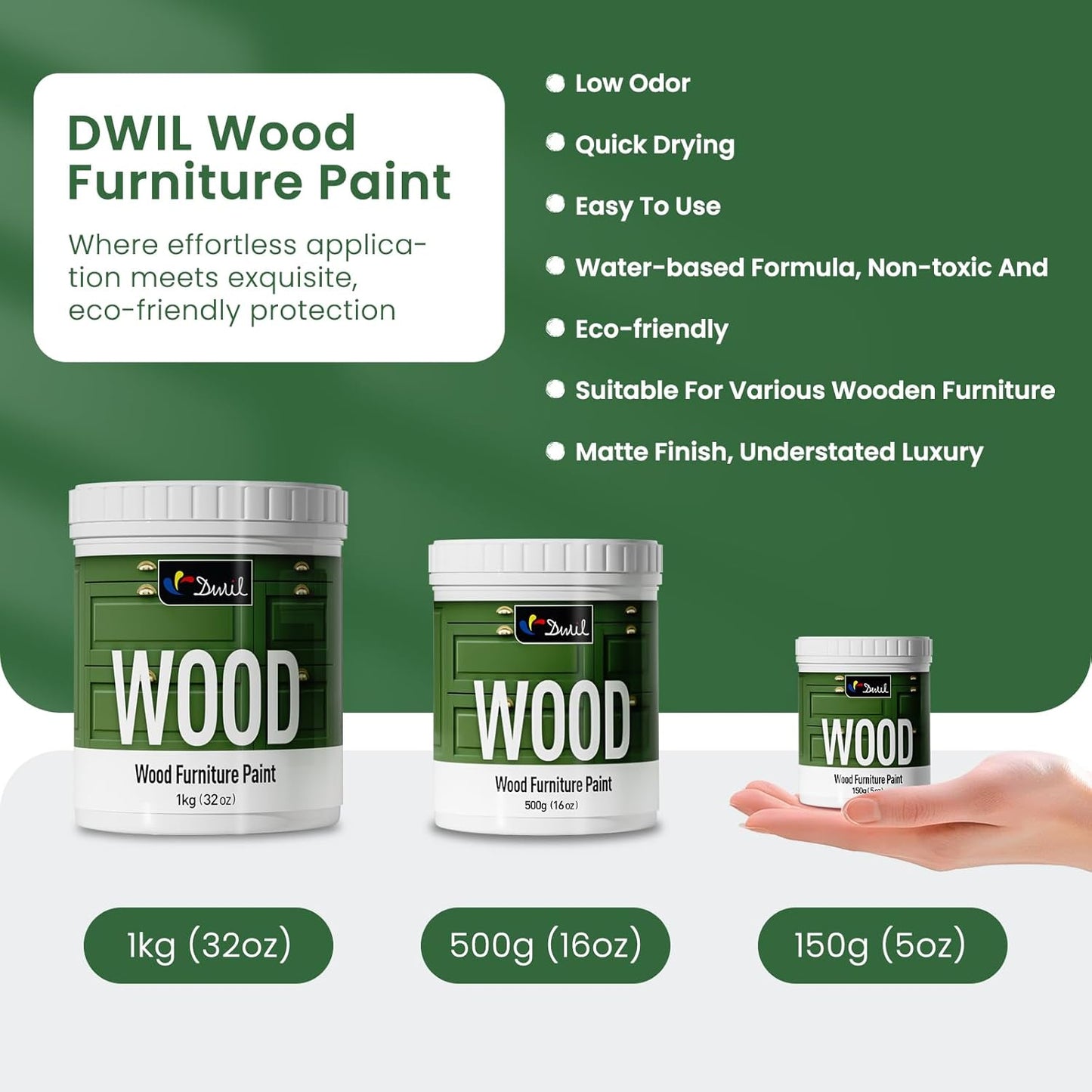 DWIL Matte Finish Furniture Paint - 5 Oz Wood Paint for Cabinets, Doors, Tables, and Dressers Refinishing - Water-Based, Non-Toxic & Odorless, Easy to Apply(Lemon Ice Cream Yellow)-Trial Pack