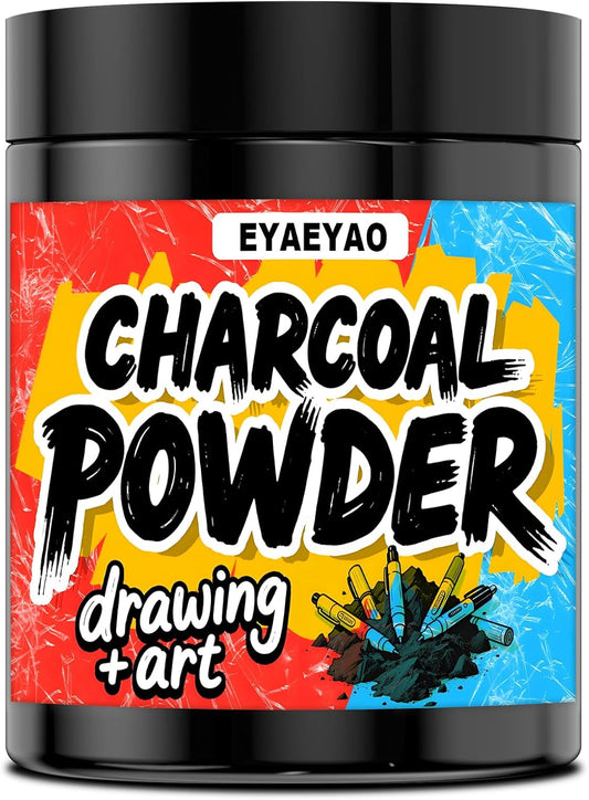 Charcoal Powder for Drawing - Premium Fine Art Charcoal for Sketching, Shading & Blending - Artist Grade for Pencils, Canvas, Paper - Beginners & Professionals (4 Ounces)