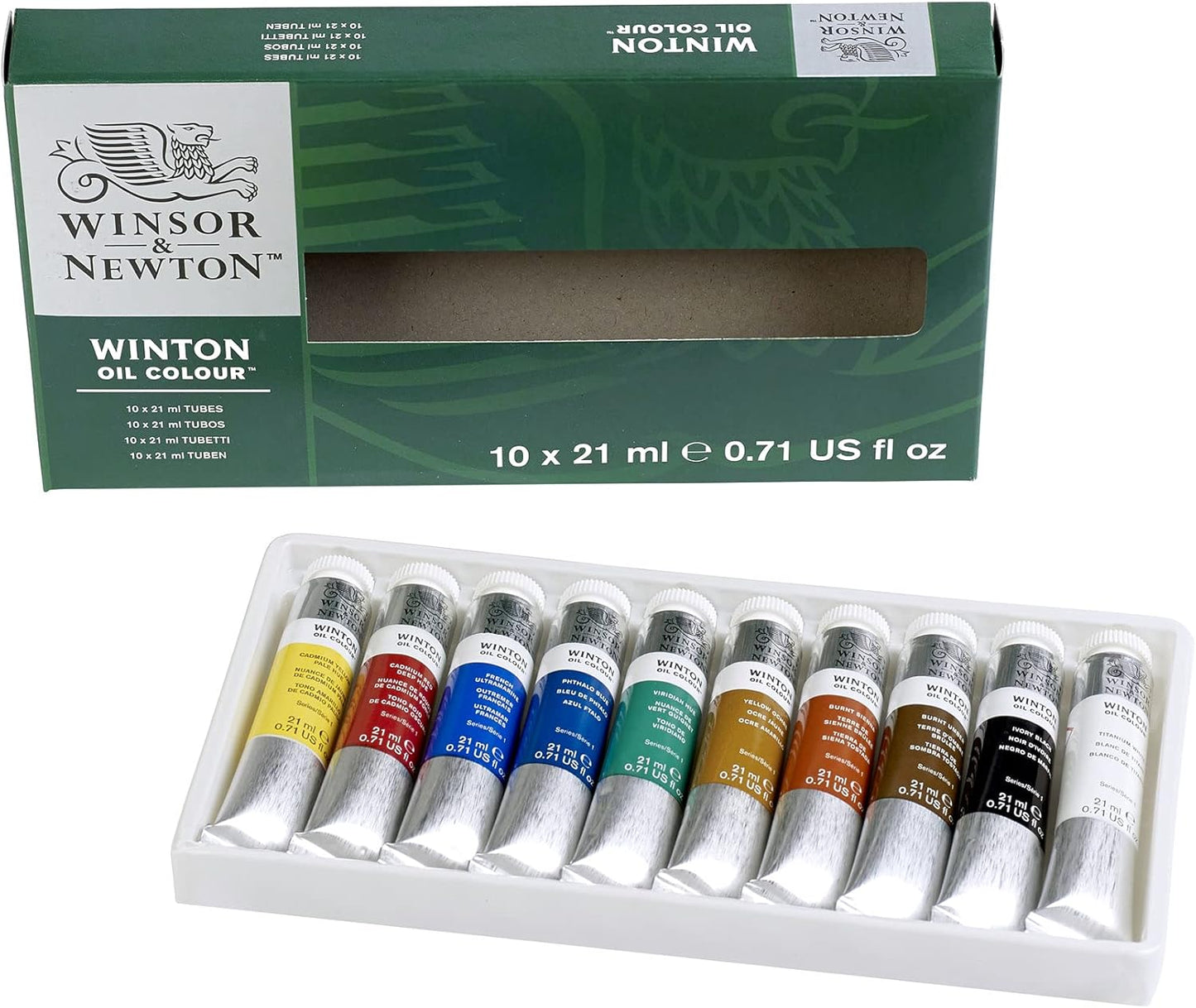 Winsor & Newton Winton Oil Paint, Set of 10 x 21ml Tubes