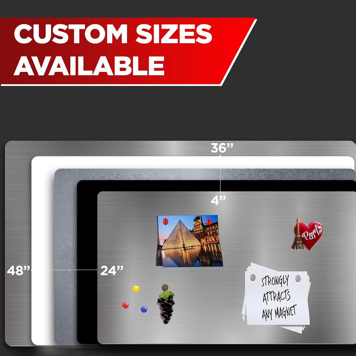 Diamond Life Magnetic Board - Memo & Vision Board for Home, Office, and Classroom - Magnet Board for Kids - Pre-drilled Mounting Screws Included (White 24"x72")