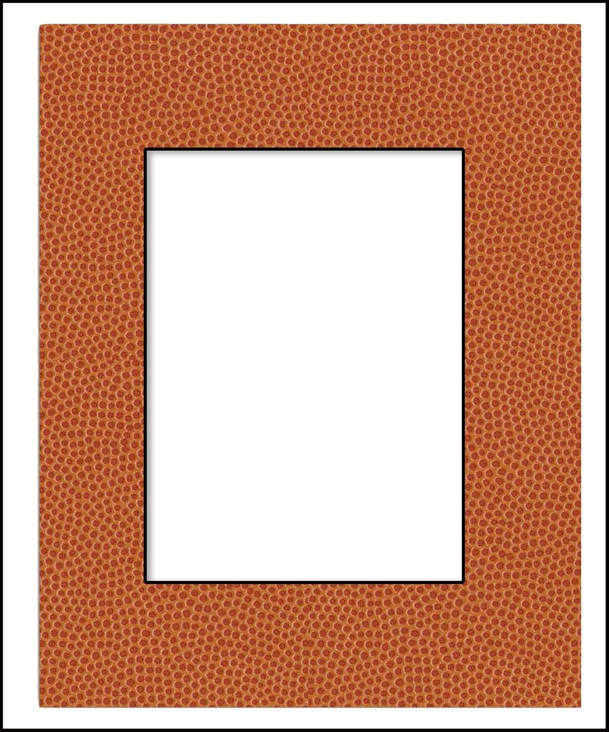 Pack of 25 Acid Free 11x14 Mats Bevel Cut for 8.5x11 Photos - Basketball Texture Precut Matboards With Backing Boards and Clear Photo Mat Bags For Pictures, Photos, Framing - 4-ply Thickness
