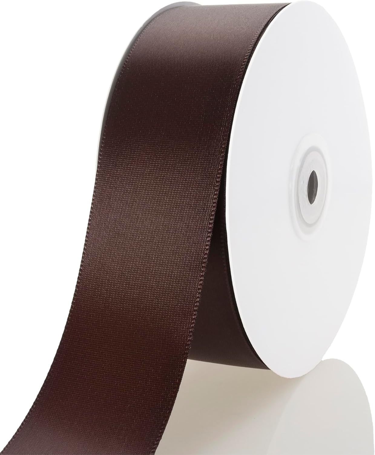 1 1/2 Inch Brown Ribbon, 50 Yards Craft Polyester Satin Ribbon Perfect for Gift Wrapping, Handmade Roses, Wedding Party Decorations and DIY Crafts