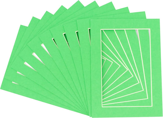 11x14 Mat for 8.5x11 Photo - Precut Bright Green Picture Matboard for Frames Measuring 11 x 14 Inches - Bevel Cut Matte to Display Art Measuring 8.5 x 11 Inches - Acid Free Pack of 25 MATS