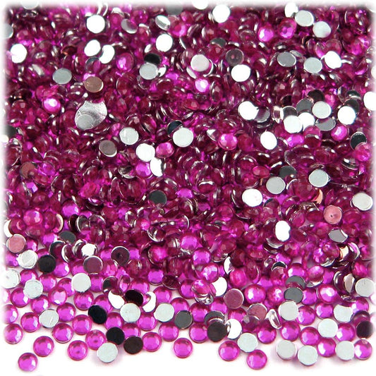 The Crafts Outlet 1,440pc Rhinestones Round 3mm (10ss) Flatback Fucshia