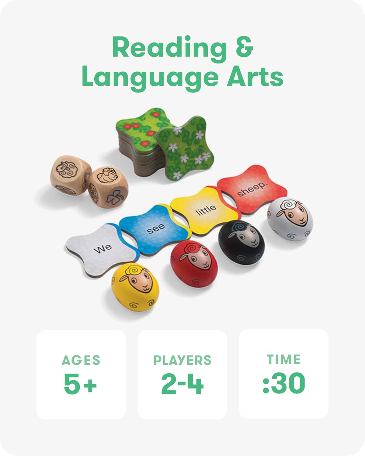 SimplyFun Clover Leap - Educational Vocabulary Game - Sentence Building for Kids, Develop Sentence Structure & Vocabulary Skills, Fun Learning Game for Families - 2-4 Players, Ages 5 & Up