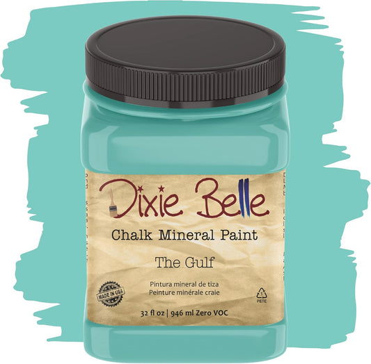 Dixie Belle Paint Company Chalk Finish Furniture Paint - The Gulf (32oz) - Matte Soft Turquoise Chic Chalk Mineral DIY Furniture Paint