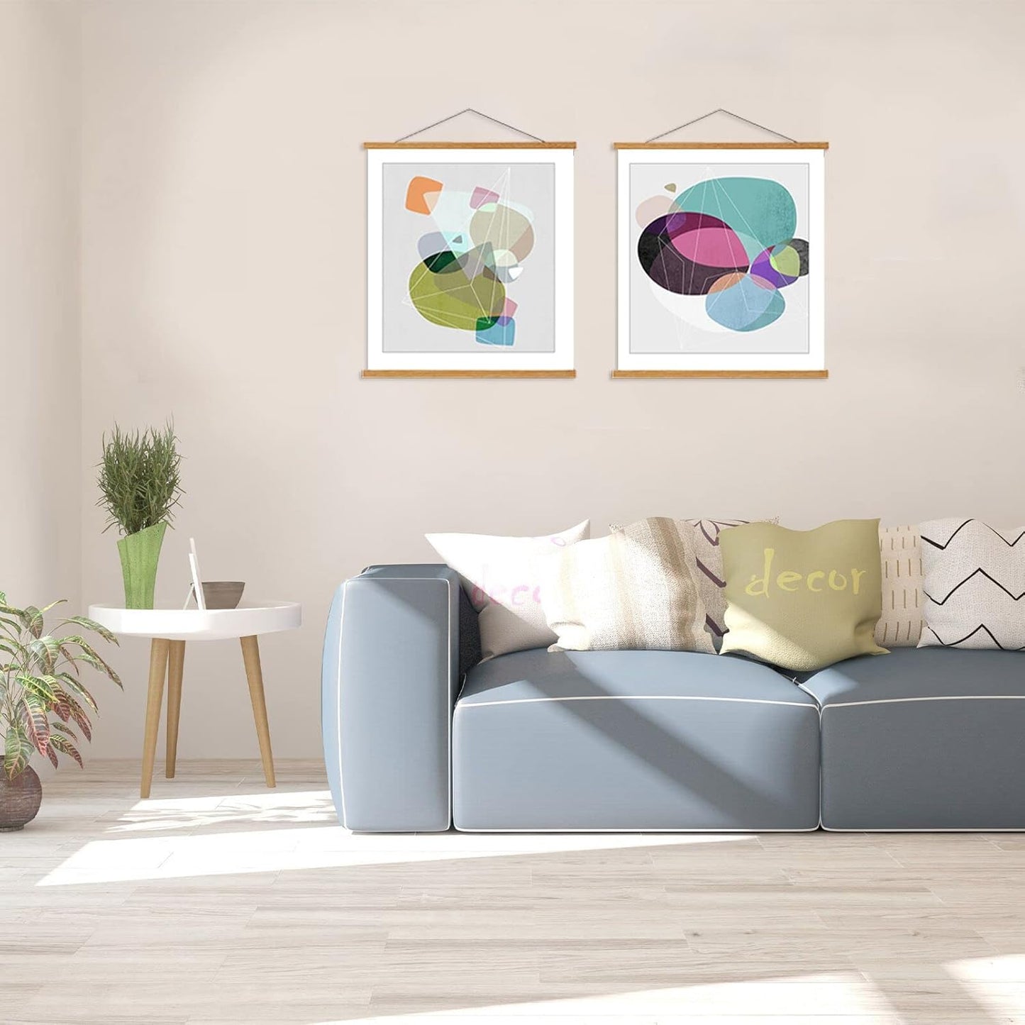 WITCOLOR Magnetic Poster Hanger Frame, Teak Magnet Poster Frame 18x24 18x12 18x18 for Posters,Paintings, Photos, Maps, Scrolls, Picture, Canvas Works and Art Prints(18")