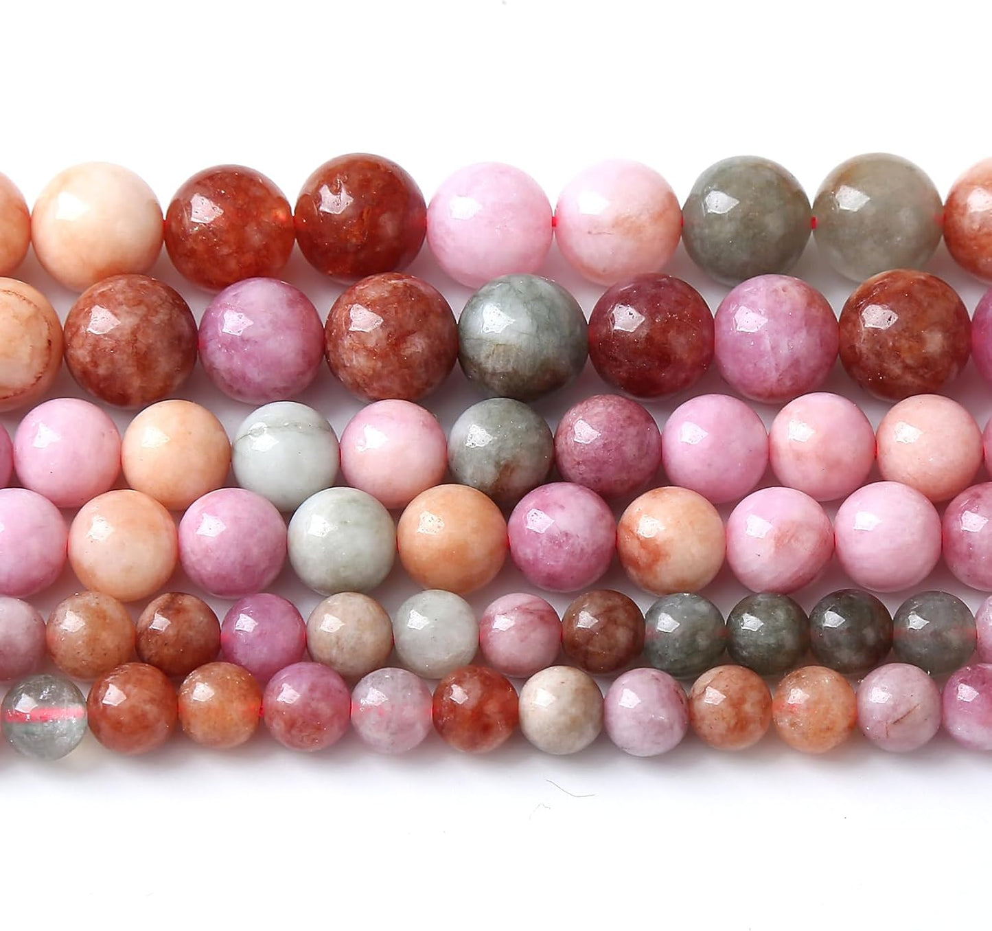 36pcs 10mm Natural Alashan Rainbow Agate Stone Beads for Jewelry Making DIY Bracelet Necklace Accessories 15" Energy Healing Power Stone Beads (10mm, Alashan Rainbow Agate)