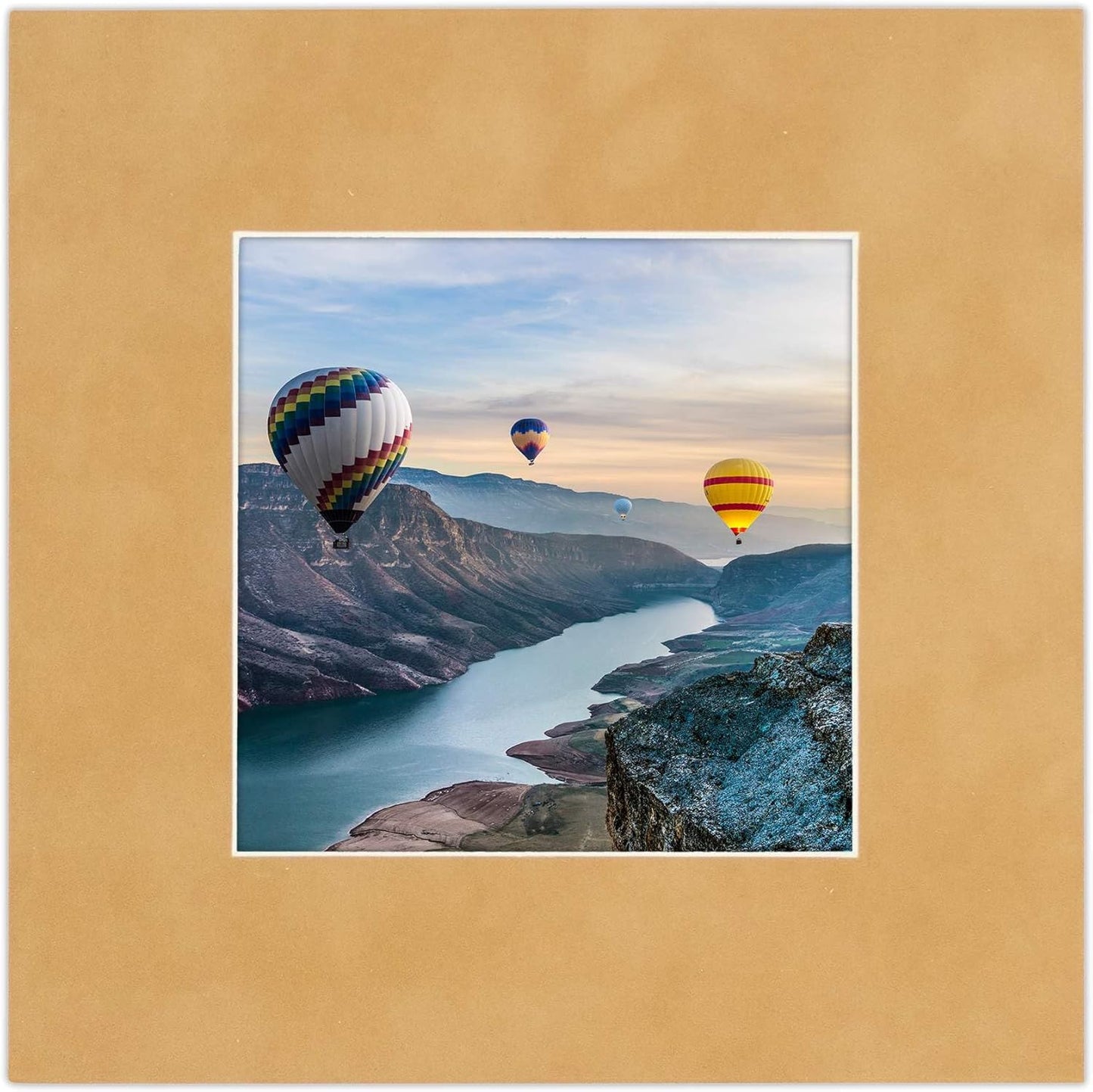 Pack of 25 Acid Free 11x14 Mats Bevel Cut for 8.5x11 Photos - Beige Suede Precut Matboards For Pictures, Photos, Framing - 4-ply Thickness
