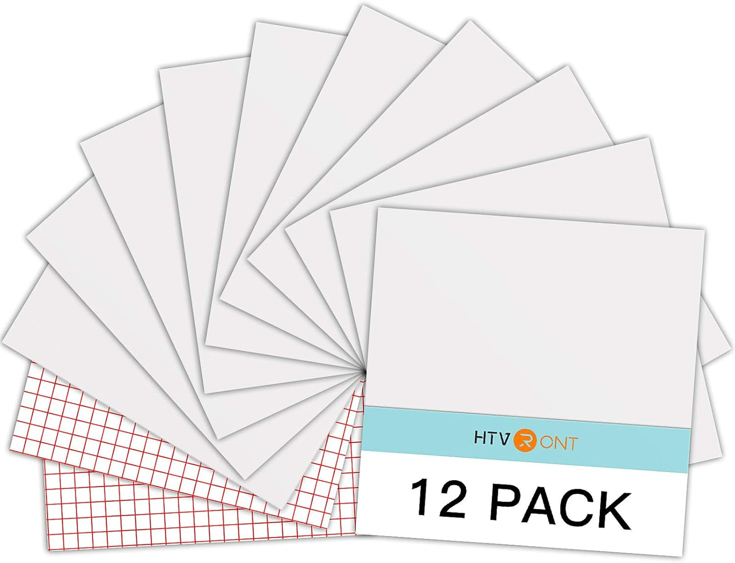 HTVRONT White Permanent Vinyl, 12 Pack for Cutting Machine - 10 Vinyl Sheets 12" x 12"& 2 Transfer Tape Sheets for Party Decoration, Sticker, Craft Cutter, Car Decal (Matte)