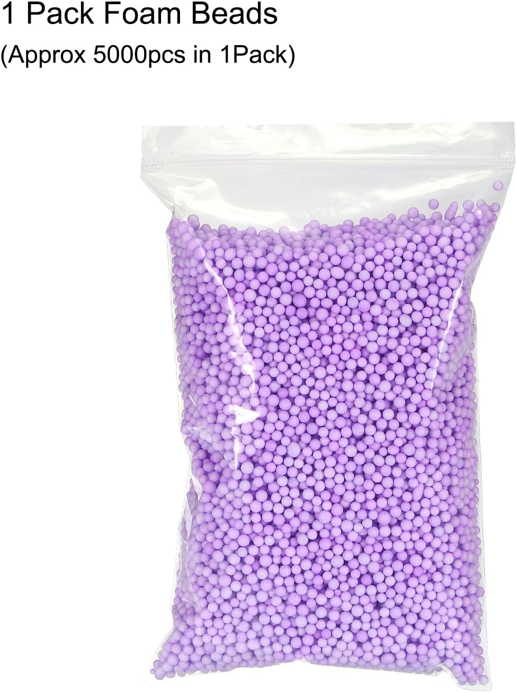 MECCANIXITY Foam Beads Foam Balls 4-6mm for Wedding and Party Decorations, Tiny Packing Balls, Arts DIY Crafts Supplies (Purple,1 Pack Approx 5000pcs)