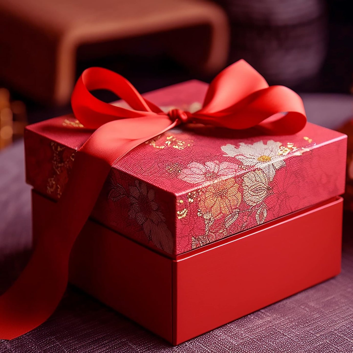 LIUYAXI Hot Red Double Faced Satin Ribbon, 3/8" X Continuous 100 Yards, Ribbons Perfect for Gift Wrapping Bows Bouquet Wedding Decor DIY Craft and More