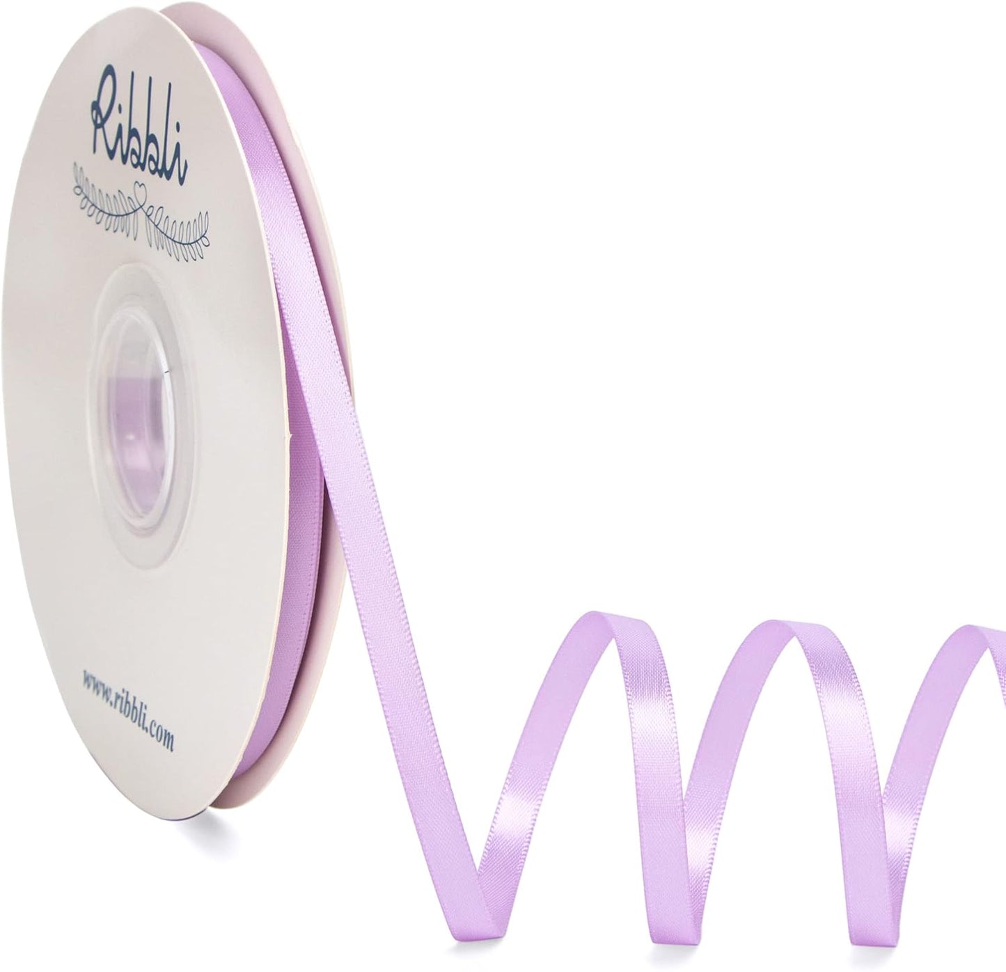 Ribbli Light Purple Satin Ribbon,Double Faced Satin 1/4 inch x Continuous 50 Yards,Light Orchid Ribbon Use for Bows Bouquet,Gift Wrapping,Wedding Decoration,Floral Arrangement