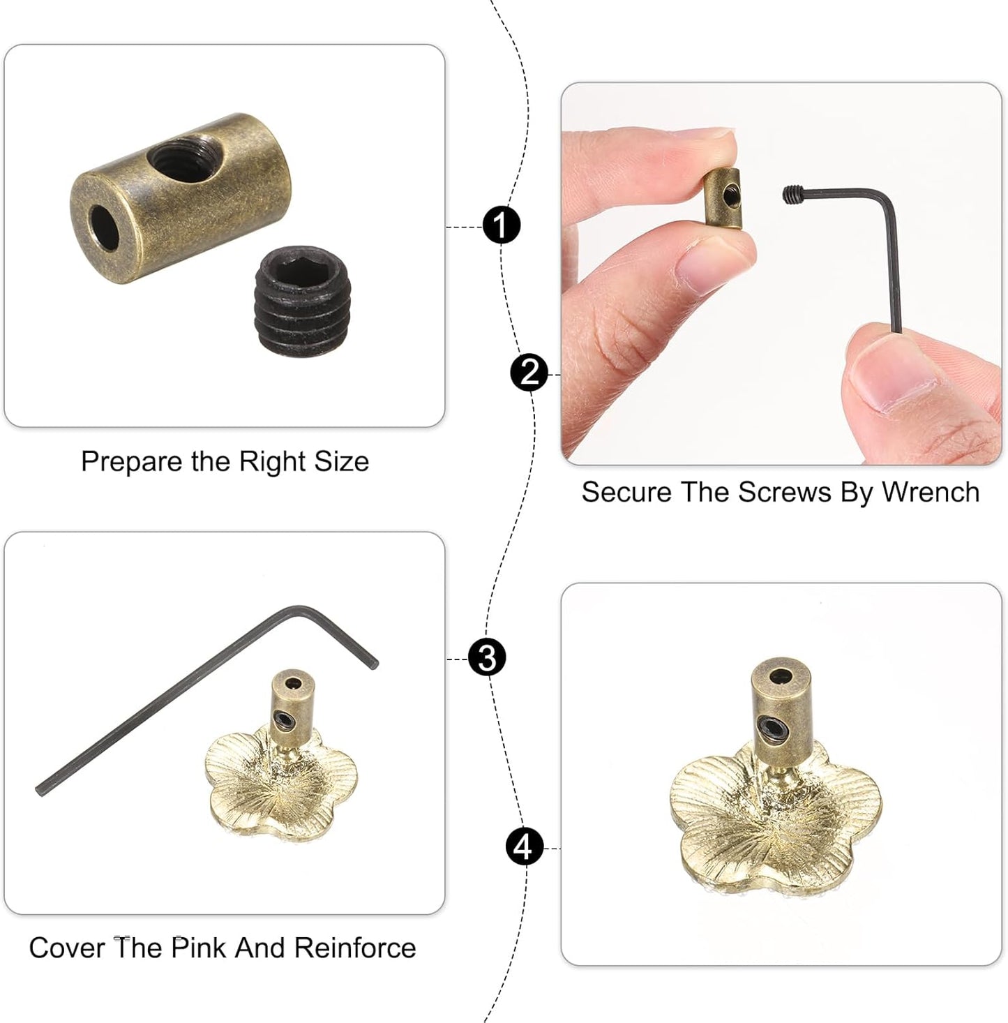 MECCANIXITY 40 Pcs Metal Locking Pin Backs, Locking Pin Keepers Clasp 5mm(H) with 4 Wrench Replacement in Storage Case for Badge, Brooch, Silver Tone