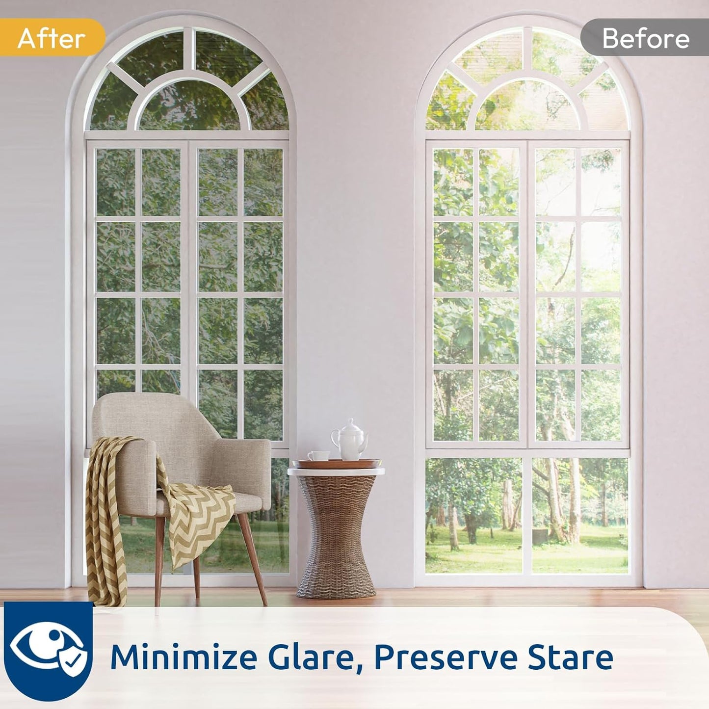 rabbitgoo Window Privacy Film One Way Window Tint for Home, Removable Reflective Heat Sun Blocking Anti UV Glass Door Covering, Mirror Tinting Film House Office, 29.5 in X 13.1 Feet, Silver