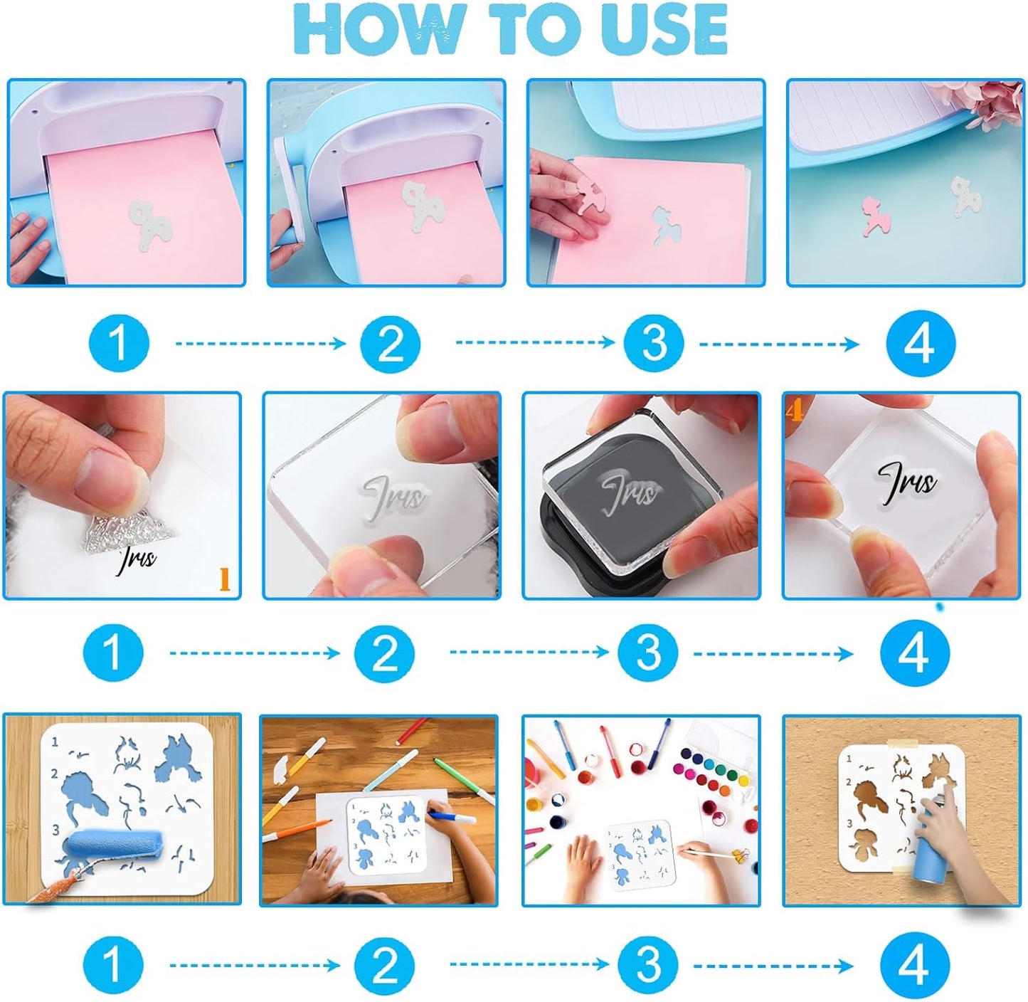 ORIGACH Iris Layering Stencil Stamp and Die Set for Card Making, Flower Stencil Template Silicone Clear Stamps and Metal Die Sets for DIY Scrapbooking Photo Album Crafting