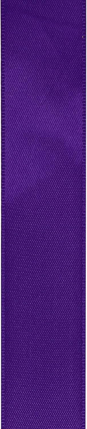 LIUYAXI Purple Stain Ribbon, 5/8" X Continuous 50 Yards, Double Faced Fabric Ribbon Perfect for Gift Wrapping Wedding Birthday Party Christmas Hair Floral Craft Baby Shower