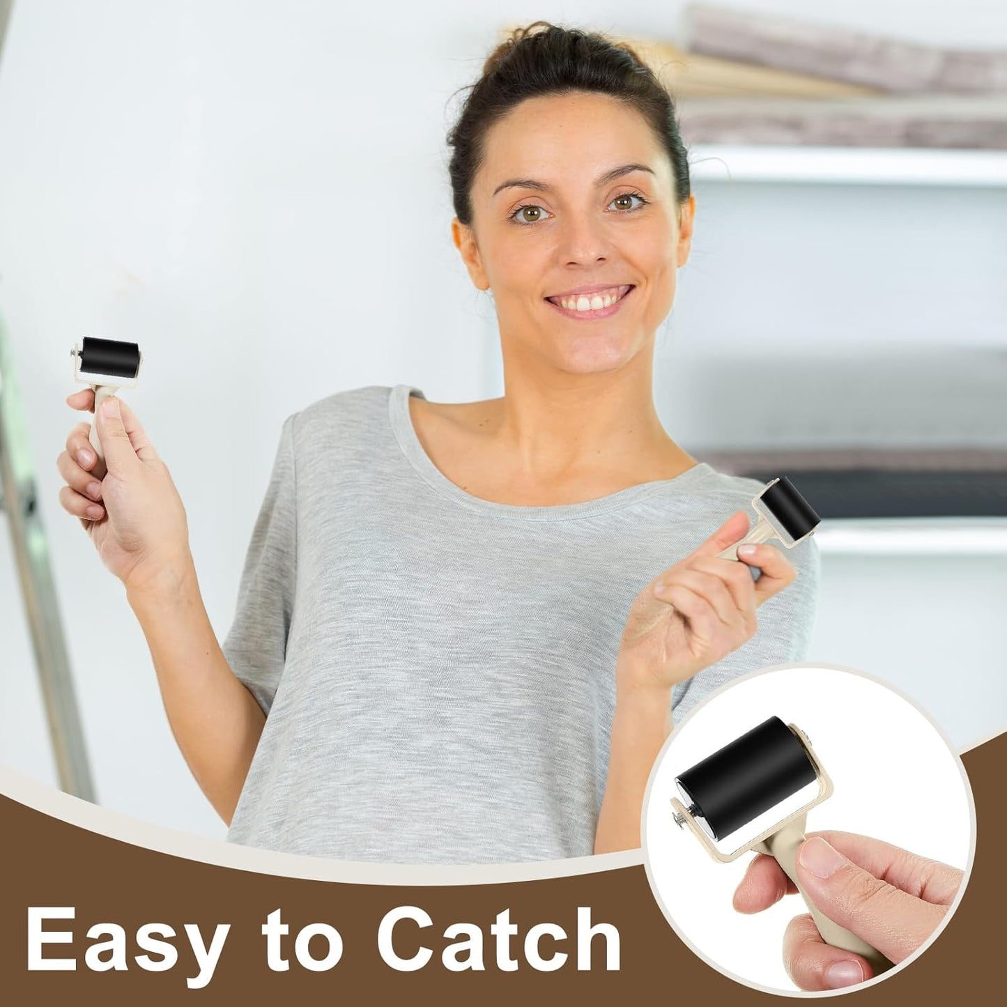 Frienda 8 Pcs Rubber Brayer Rollers 1.9 Inch Rubber Ink Roller for Gluing Printing Inking Block Paper Crafting Press Printmaking Wallpaper Stamping Scrapbooks Crafting Art DIY