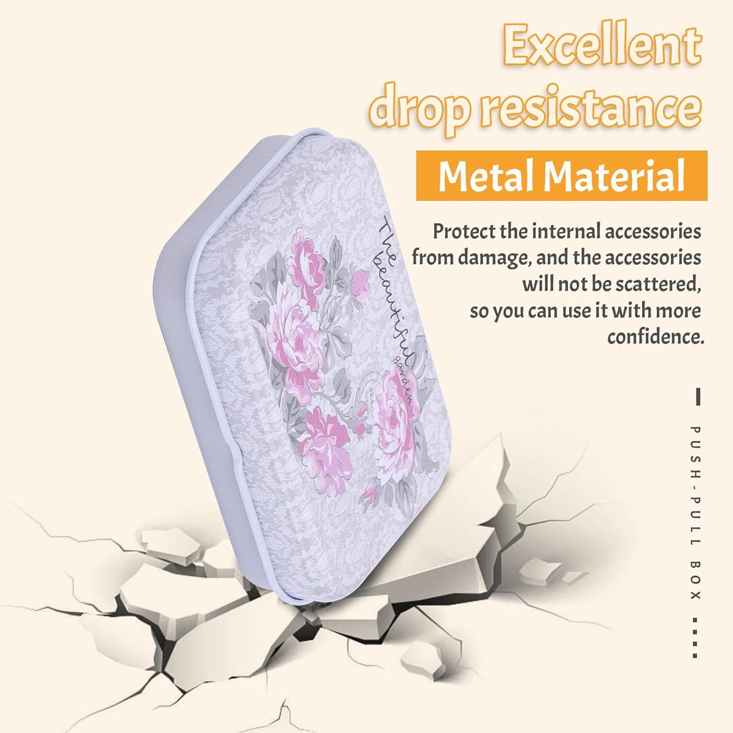 Jmuiiu Flower Metal Stitch Markers, 50Pcs Metal Colorful Crochet Stitch Markers for Knitting Crocheting Clothing Tag DIY Craft Project with Storage Box