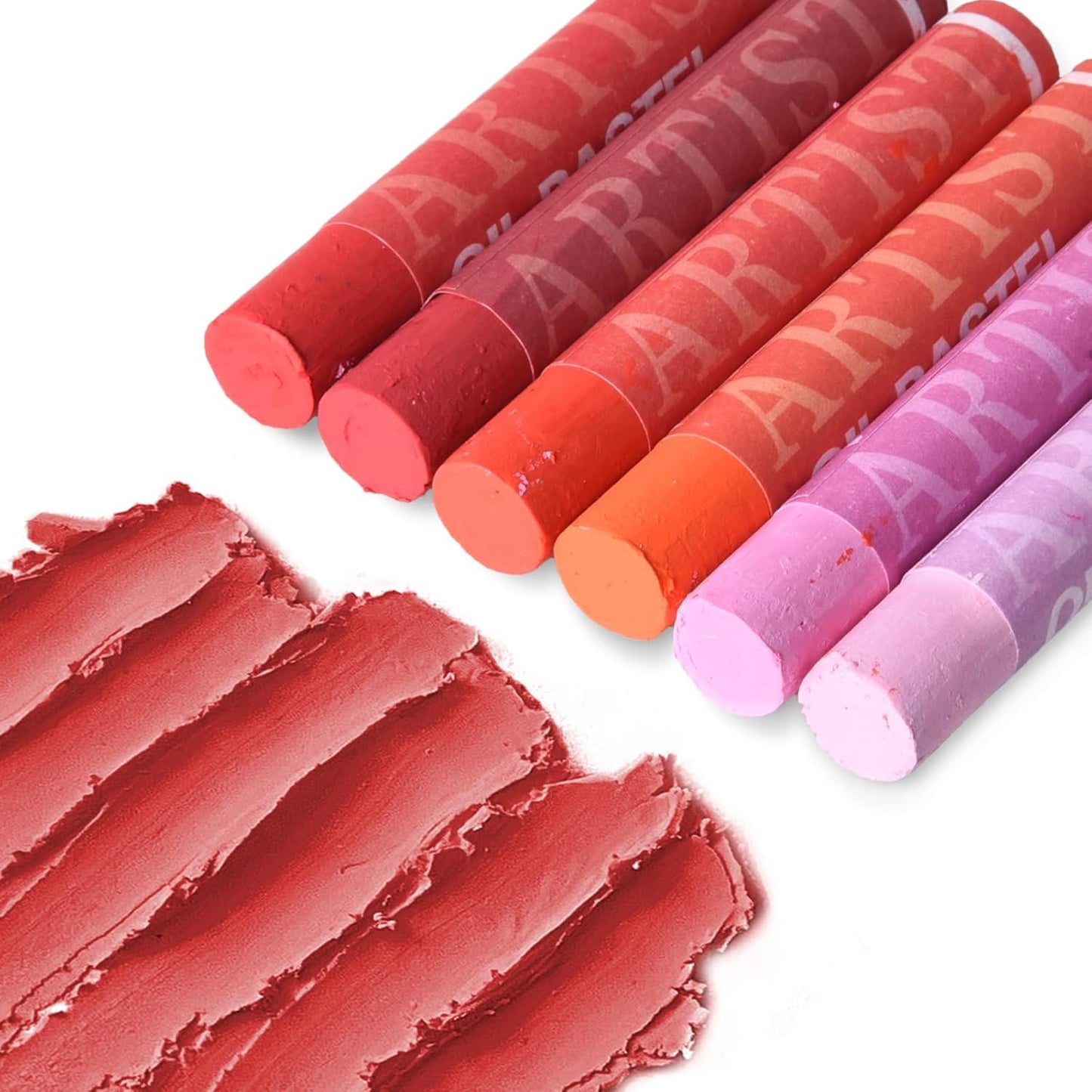 qianshan Soft Oil Pastels Set of 12 Colors,Non Toxic,Soft Texture Vibrant and Creamy Oil Crayons Pastels Art Supplies For Professional Artists Beginners Drawing.Purple&Red