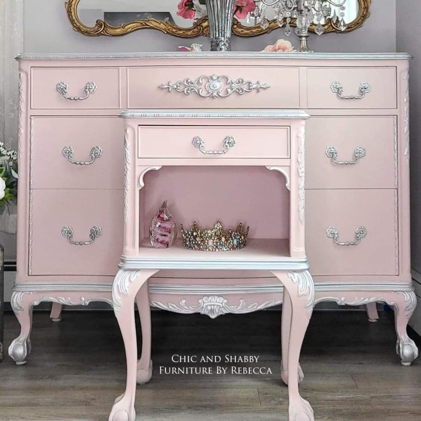 Dixie Belle Paint Company Chalk Finish Furniture Paint - Tea Rose (4oz) - Matte Muted Mauve Chic Chalk Mineral DIY Furniture Paint