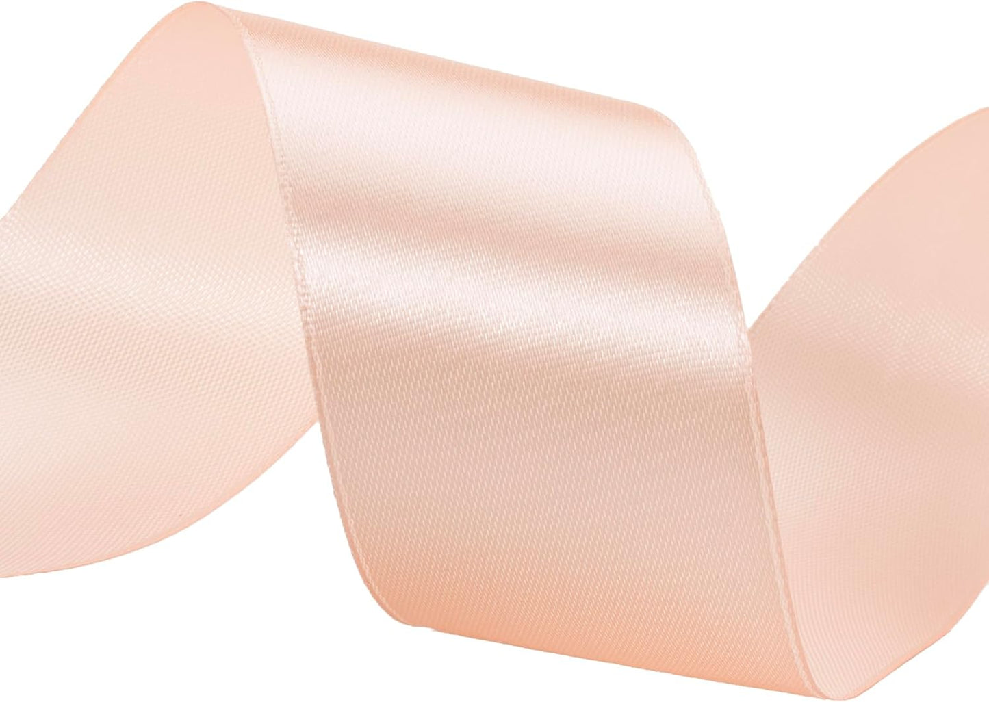 1 1/2 Inch Peach Solid Satin Ribbon, 50 Yards Craft Fabric Ribbon for Gift Wrapping Floral Bouquets Wedding Party Decoration