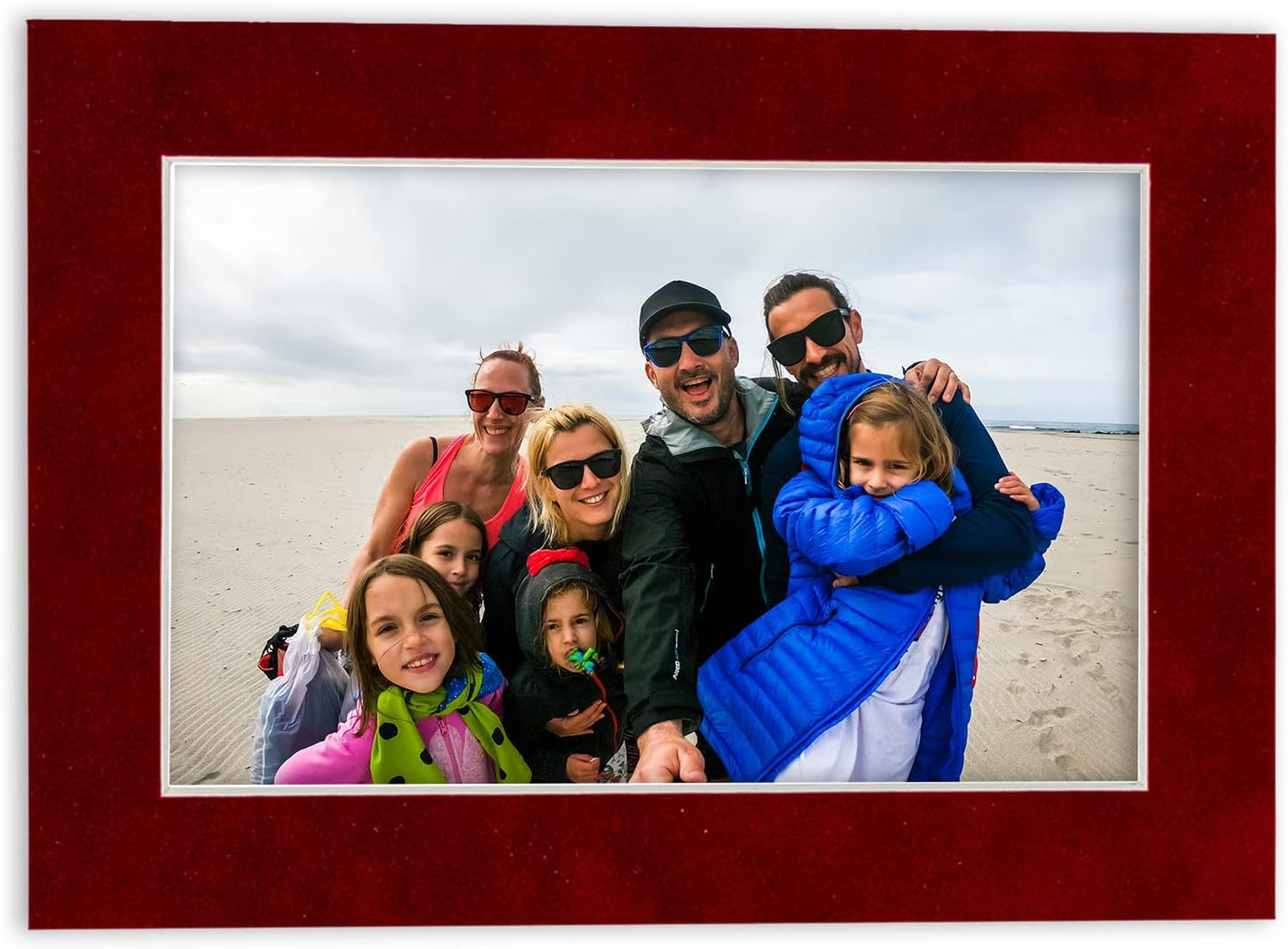 Pack of TEN 11x14 Mats Bevel Cut for 8.5x11 Photos - Acid Free Bright Red Suede Precut Matboards For Pictures, Photos, Framing - 4-ply Thickness