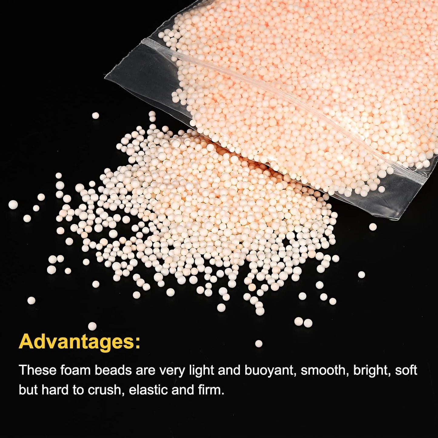 MECCANIXITY Foam Beads Foam Balls 2-3mm for Wedding and Party Decorations, Tiny Packing Balls, Arts DIY Crafts Supplies (Champagne,1 Pack Approx 8000pcs)