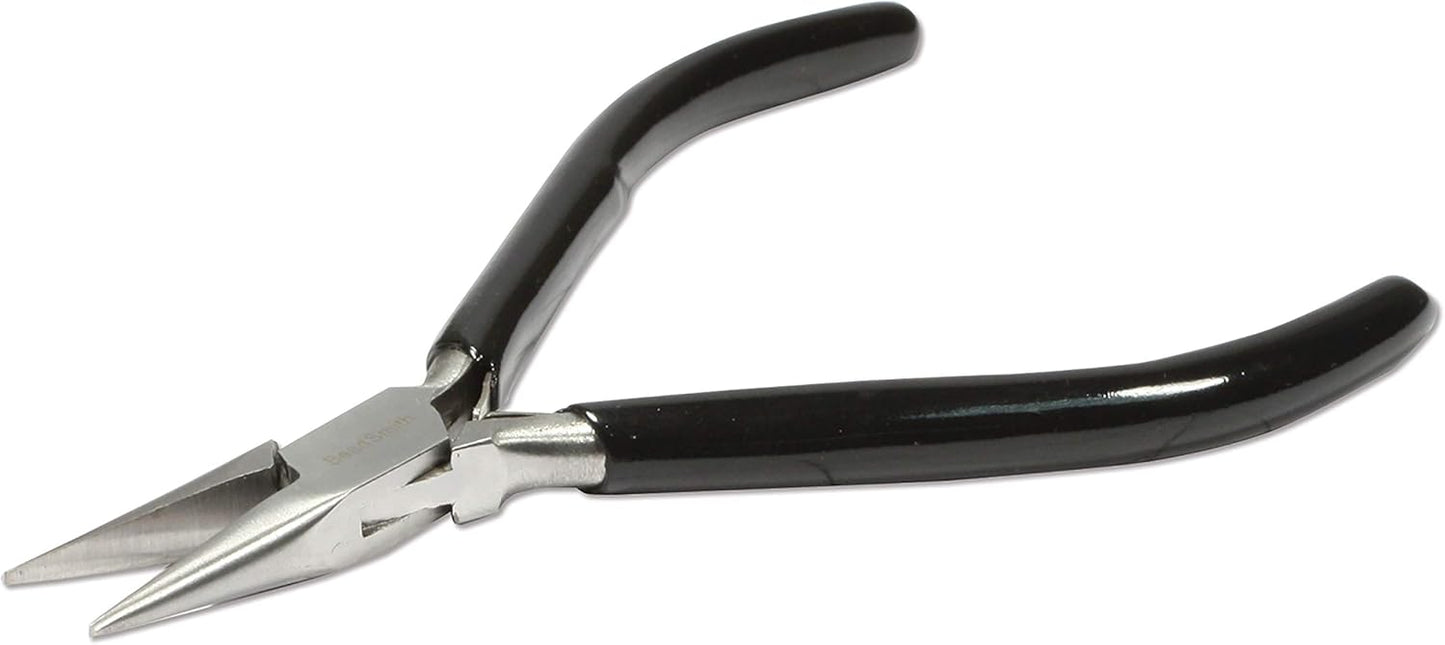 The Beadsmith Chain Nose Pliers – Extra Fine Tips – 4.5 inches (114mm) – PVC Grip Handle with Double Leaf Springs – Jewelry Making Tool for Creating Bracelets, Earrings and Necklaces